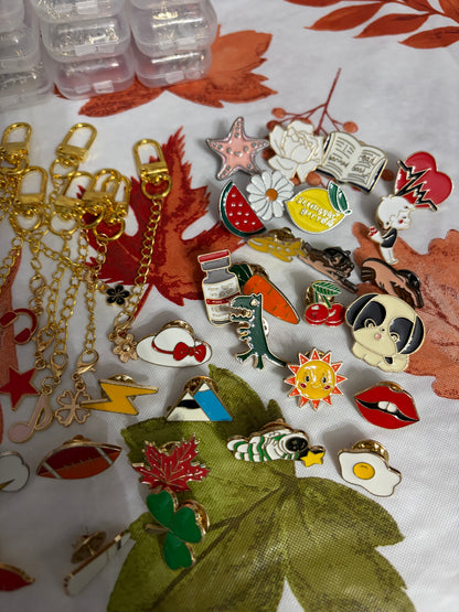 Charms, Pins & Earbud Holders