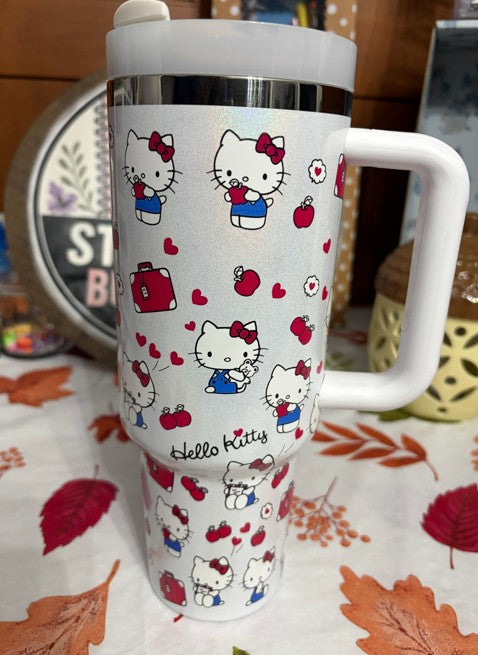 Hello Kitty Teacher/Travel Glitter Cup